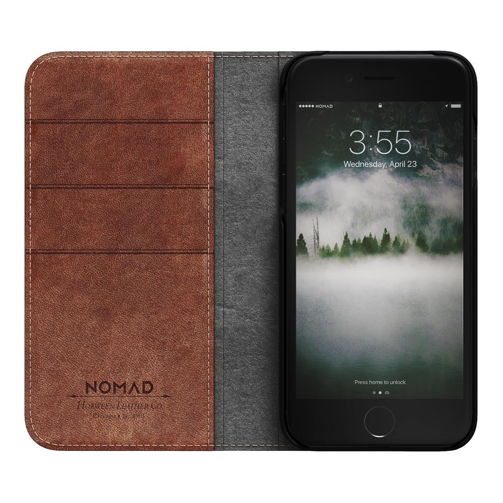 Nomad Leather Folio Case iPhone 7 / 8 / SE 2020 bruin 