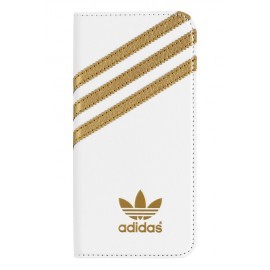 Adidas Basics Premium Booklet iPhone 6 / 6S White / Gold