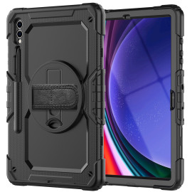 Casecentive Handstrap Pro Hardcase met handvat Galaxy Tab S9 Ultra zwart