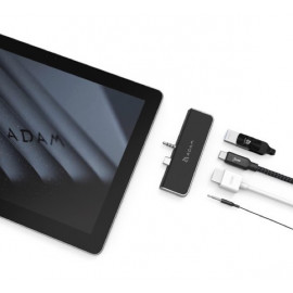 ADAM elements CASA Hub S4 USB-C 3.1 4 port Surface Go zwart