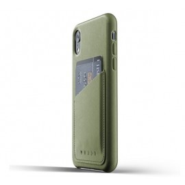 Mujjo Leather Wallet Case iPhone XR groen