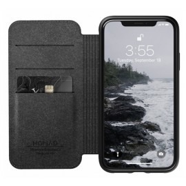 Nomad Rugged Case Folio Leather iPhone XR zwart