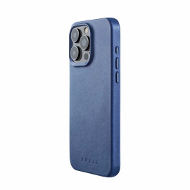 Mujjo Leather Case with MagSafe iPhone 15 Pro Max blauw