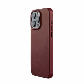Mujjo Leather Case with MagSafe iPhone 15 Pro bordeaux
