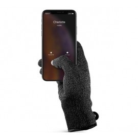 Mujjo Double-Layered Touchscreen Gloves (L) zwart