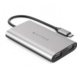 Hyper HyperDrive USB-C Dual HDMI Adapter + USB PD (M1/M2)
