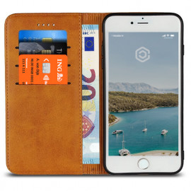 Casecentive Leren Wallet case iPhone 7 / 8 / SE 2020 tan