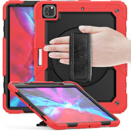 Casecentive Handstrap Pro Hardcase met handvat iPad Pro 12.9" 2021 / 2020 / 2018 rood