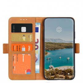 Casecentive Magnetische Leren Wallet case iPhone 12 Mini tan