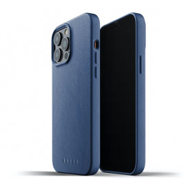 Mujjo Leather Case iPhone 13 Pro blauw