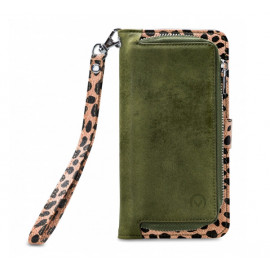 Mobilize 2in1 Magnet Zipper Case iPhone 13 olijfgroen / leopard