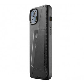 Mujjo Leather Wallet Case iPhone 14 / 15 Plus zwart