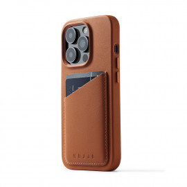 Mujjo Leather Wallet Case iPhone 14 Pro bruin
