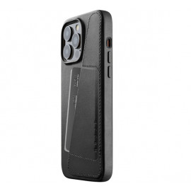 Mujjo Leather Wallet Case iPhone 14 Pro Max zwart