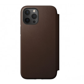 Nomad Rugged Folio Leather Case iPhone 12 / 12 Pro bruin