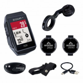 Sigma Rox 11.1 GPS fietscomputer zwart HR + CAD/Snel Sensor Set
