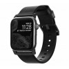 Nomad modern slim leather strap Apple Watch 42mm / 44mm / 45mm / 49mm zwart / zwart