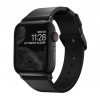 Nomad modern slim leather strap Apple Watch 38 / 40 mm zwart / zwart