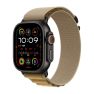 Apple Alpine Loop Apple Watch 44mm / 45mm / 46mm / 49mm Tan/Zwart Small sticky