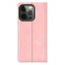 Casecentive Magnetische Leren Wallet case iPhone 13 Pro Max roze sticky