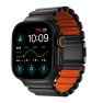 Nomad Stratos Titanium Strap Apple Watch 44mm / 45mm / 46mm / 49mm Black/Ultra Orange sticky