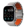Nomad Stratos Titanium Strap Apple Watch 44mm / 45mm / 46mm / 49mm Naturel/Ultra Orange sticky