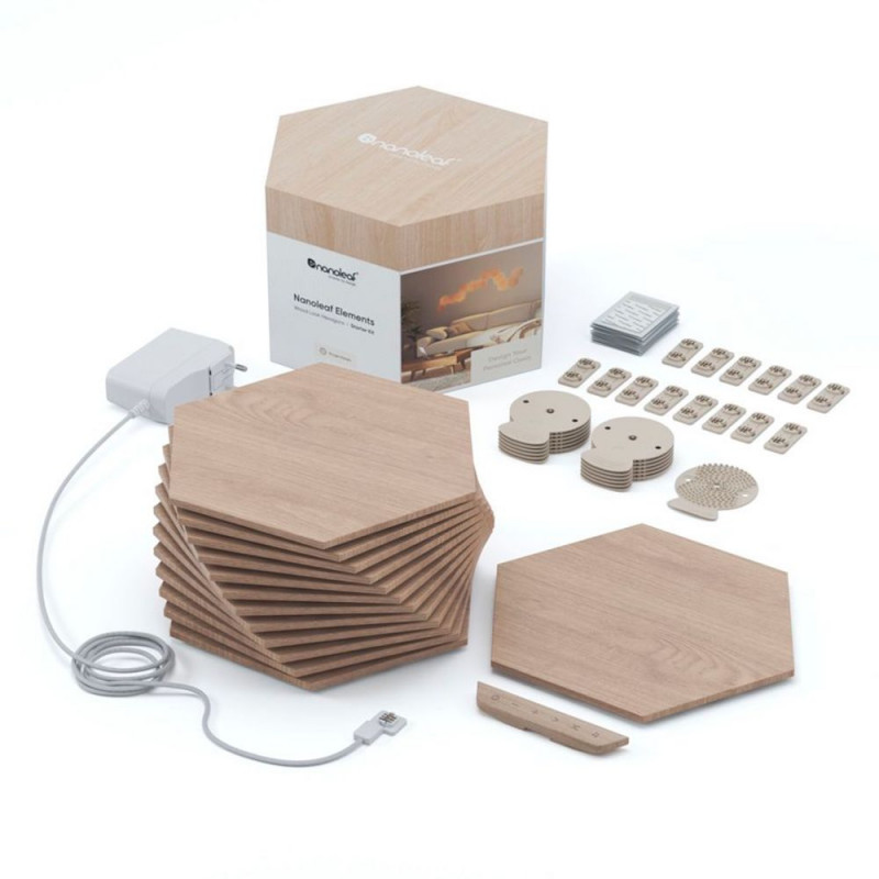 Nanoleaf Elements Wood Look Hexagons Starter Kit 13 PK