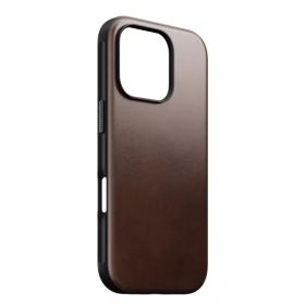 Nomad Modern Leather Case iPhone 16 Pro Rustic Brown Horween