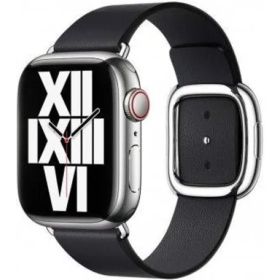 Apple Leather Band Modern Buckle Apple Watch Medium 38mm / 40mm / 41mm - Ink - Maat M