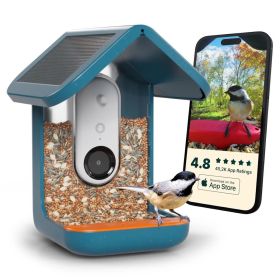 Bird Buddy Slim Pro Vogelhuisje met camera en zonnepanelen blauw - Camera in nestkast