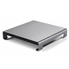 Satechi Aluminium Monitor Stand Hub iMac grijs