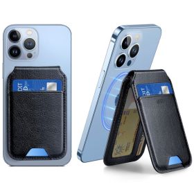 ESR HaloLock Vegan Leather Wallet Stand for iPhone with MagSafe Black Sheepskin