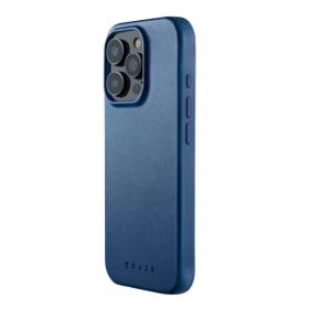 Mujjo Leather Case iPhone 16 Pro Max blauw
