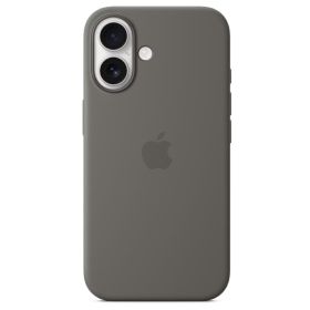 Apple Silicone MagSafe Hoesje iPhone 16 Stone Gray