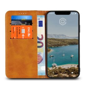 Casecentive Leren Wallet case iPhone XS tan
