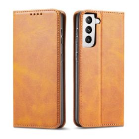 Casecentive Leren Wallet case Luxe Samsung Galaxy S21 tan