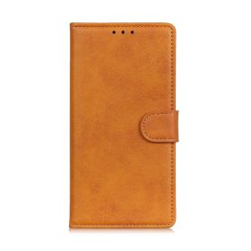 Casecentive Leren Wallet case met sluiting iPhone 13 tan