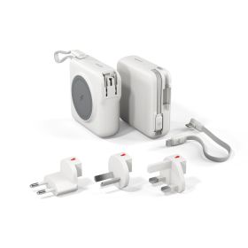 Epico Travel UltraPack 3-in-1 Draagbare Draadloze Magnetische Powerbank 10.000mAh en Wandlader Wit