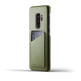 Mujjo Leather Wallet Case Galaxy S9 Plus groen