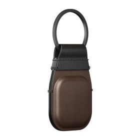 Nomad Airtag Leather Keychain bruin