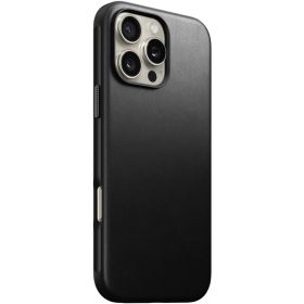 Nomad Modern Leren Case iPhone 16 Pro Max Zwart