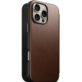 Nomad Modern Leren Folio iPhone 16 Pro Max Bruin