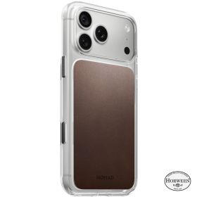 Nomad Clear Leather Case Horween iPhone 18 Pro Max Rustic Brown