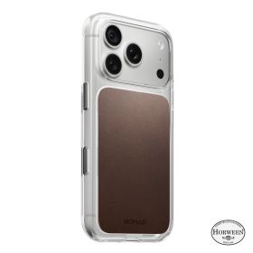 Nomad Clear Leather Case Horween iPhone 18 Pro Rustic Brown