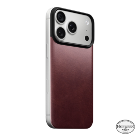 Nomad Magnetische Leren Achterkant Horween MagSafe iPhone 18 Pro Burgundy