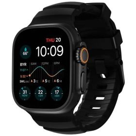 Nomad Rocky Point Band Apple Watch Ultra 46mm / 49mm Carbon Zwart Connector Zwart