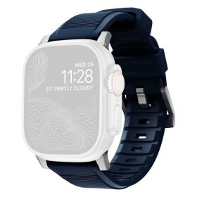 Nomad Rugged Strap Apple Watch (Ultra) 42mm / 44mm / 45mm / 49mm Atlantic Blue Connector Silver