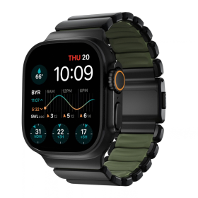 Nomad Stratos Titanium Strap Apple Watch 44mm / 45mm / 46mm / 49mm Zwart/Forest