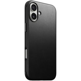 Nomad Modern Leren Case iPhone 16 Plus Zwart