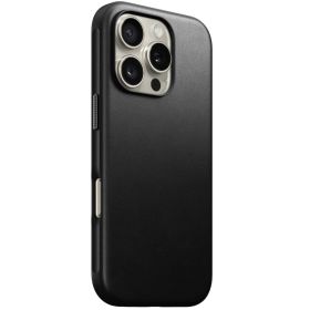 Nomad Modern Leren Case iPhone 16 Pro Zwart